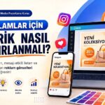 Sosyal Medya Pazarlama Kursu: "Reklamlar İçin İçerik Nasıl Hazırlanmalı?" başlıklı, Canva arayüzü, akıllı telefon ve laptop üzerinde Instagram reklam tasarımı içeren dijital pazarlama görseli.